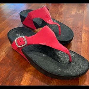 Hot Pink Patent Leather Fitflops